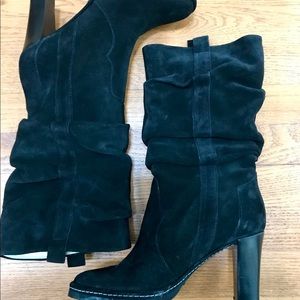 Via Spiga black suede slouch boots size 7.5